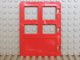 Duplo Door 1 x 4 x 4 with Four Panes in Red