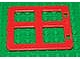Duplo Door / Window with Four Panes Square Corners in Red