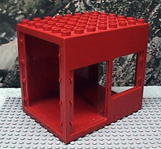 Duplo Building 6 x 8 x 6 Drive Through with Door and Window Openings in Red