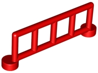 Duplo Fence / Rail 1 x 6 with 5 Rails in Red