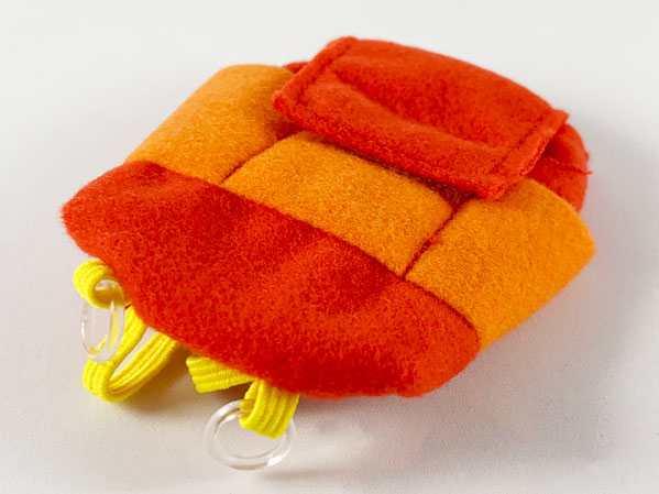 Scala, Backpack with Yellow Straps and Orange Center Stripe in Red