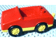 Duplo Car with 1 x 2 Studs with Yellow Base in Red