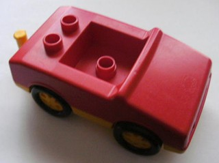 Duplo Car with 1 x 2 Studs, 1 Stud in Cab in Red