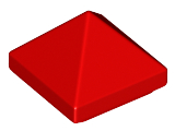 Brick Sloped 45° 1 x 1 x 2/3 Quadruple Convex [Pyramid] in Red