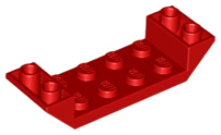Brick Sloped Inverted 45° 6 x 2 Double with 2 x 4 Recessed in Red