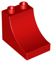Duplo Brick 2 x 3 x 2 with Curve in Red