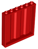 Panel 1 x 6 x 5 [Vertical Corrugated] in Red