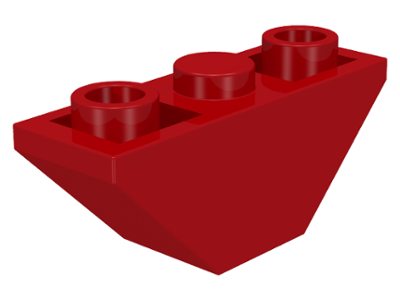 Brick Sloped Inverted 45° 3 x 1 Double with 2 Completely Open Studs in Red