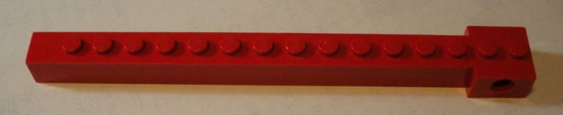 Crane Arm Outside, Narrow, 15 Studs in Red