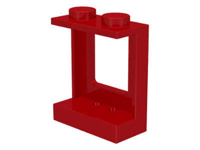 Window 1 x 2 x 2 Plane, Solid Studs in Red