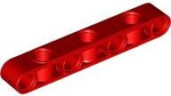 Technic Beam 1 x 7 Thick with Alternating Holes in Red