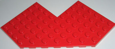 Wedge Plate 10 x 10 with 4x4 Cutout and Cut Corner in Red
