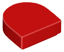 Tile Round 1 x 1 Half Circle in Red