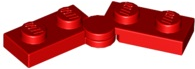 Hinge Plate 1 x 4 Swivel Top / Base - Hollow Clip [Complete Assembly] in Red