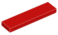 Tile 1 x 4 with Groove in Red
