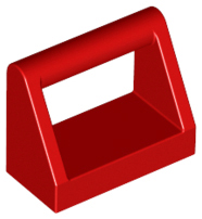 Tile Special 1 x 2 with Handle in Red