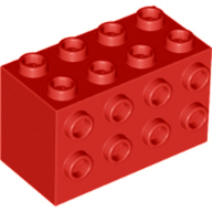 Brick Special 2 x 4 x 2 with Studs on Sides in Red