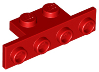 Bracket 1 x 2 - 1 x 4 [Square Corners] in Red