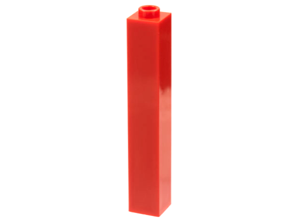 Brick 1 x 1 x 5 with Blocked Open or Hollow Stud in Red