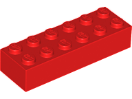 Brick 2 x 6 in Red