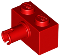 Brick Special 1 x 2 with Pin in Red