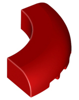Brick Round Corner 5 x 5 x 1 Curved, Bottom Cut Outs, No Studs, 7 Bottom Tubes in Red