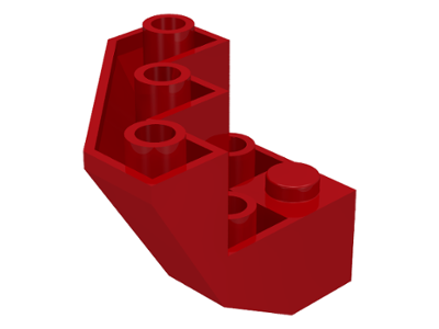 Brick Wedged, Sloped Inverted 3 x 3 x 2 Facet in Red