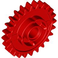 Technic Gear 24 Tooth with Clutch on Both Sides in Red