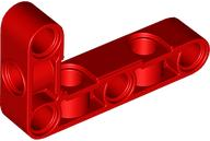 Technic Beam 3 x 5 L-Shape Thick with Alternating Holes in Red