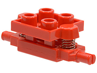 Wheel Holder, Sprung 2 x 2 in Red