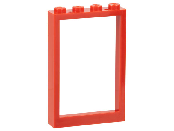 Window 1 x 4 x 5 with Solid Studs in Red