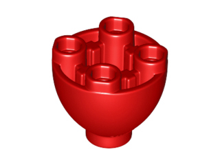 Brick Round 2 x 2 x 1 1/3 Inverted in Red