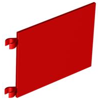 Flag 6 x 4 with O-Clips in Red