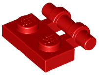 Plate Special 1 x 2 Side Handle [Free Ends] in Red
