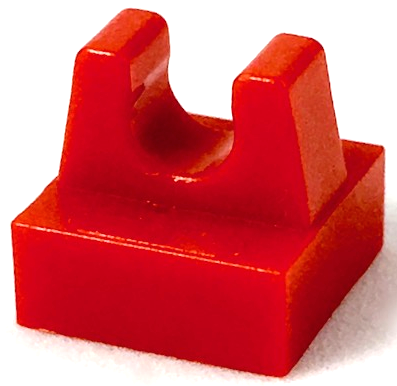 Tile Special 1 x 1 with Clip and Straight Tips in Red