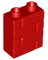 Duplo Brick 1 x 2 x 2 Brick Effect in Red