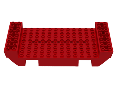 Boat Hull Section, Large Middle 8 x 16 x 2 1/3 with 8 or 9 Holes in Red