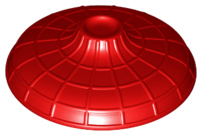 Hat Conical Asian with Raised Center in Red