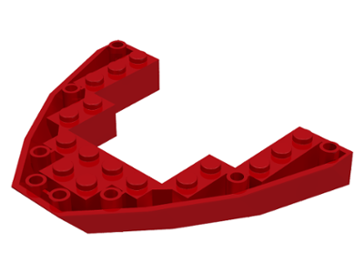 Brick Wedged, Sloped Inverted 8 x 10 x 1 Boat Bow in Red