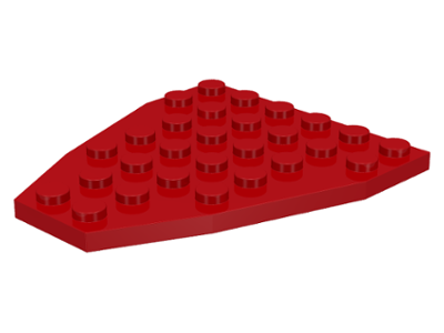 Wedge Plate 7 x 6 Boat Bow without Stud Notches in Red