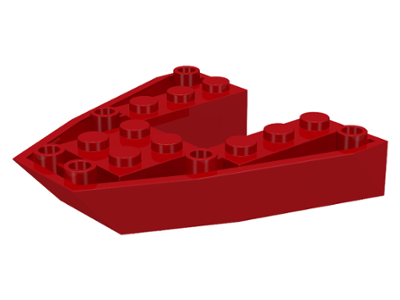 Brick Wedged, Sloped Inverted 6 x 6 x 1 Boat Bow in Red