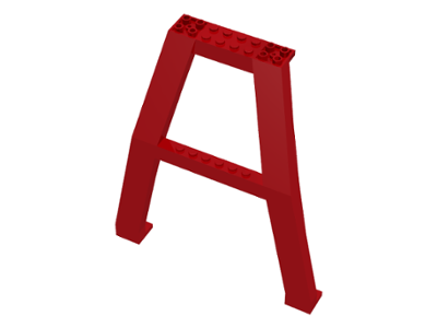 Support Crane Stand Double with Studs on Cross-Brace in Red