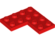 Plate 4 x 4 Corner in Red
