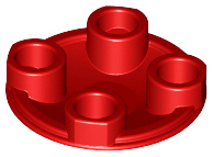 Plate Round 2 x 2 with Rounded Bottom [Boat Stud] in Red