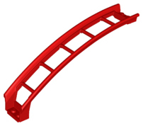 Vehicle Track, Roller Coaster Ramp Large Upper Part, 6 Bricks Elevation in Red
