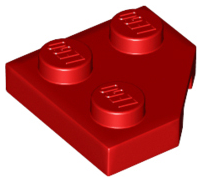 Wedge Plate 2 x 2 Cut Corner in Red