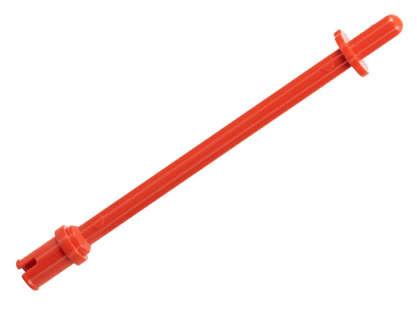 Bar 8L - Two Stop Rings / One Pin, Technic Figure Ski Pole [Rounded End] in Red