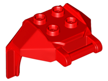 Plate Special, 2 x 2 Studs and Handle, Closed Ends (Mech Chest Plate / Armor) in Red