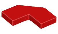 Tile Special 2 x 2 Corner with Cut Corner - Facet in Red