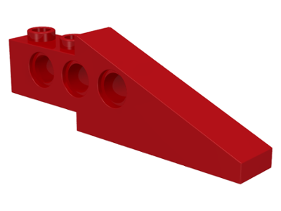 Technic Slope Long 1 x 6 with 3 Pin Holes in Red